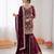 maroon gerogette thread with sequence sharara suit