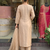 Elegant beige floral embroidered kurta palazzo set with dupatta for women