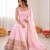 baby pink crep coding dori with moti work anarkali suit