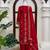 red  silk blend thread with sequence plazzo suit