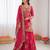 pink  silk blend thread with sequence plazzo suit