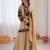 beige georgette thread with sequence plazzo suit