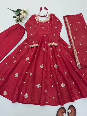 black rayon thread work farshi salwar suit 4