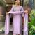 Luxury lavender embroidered pakistani suit set with dupatta