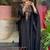 Designer black floral embroidered kurta palazzo set for women