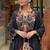 Designer black floral embroidered kurta palazzo set for women
