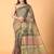 Grey handblock printed saree with blouse