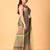 Grey handblock printed saree with blouse