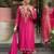 Luxury pink embroidered pakistani suit set with dupatta