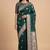Bottle green semi kataan silk banarasi saree with beautiful floral booti zari work