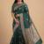 Bottle green semi kataan silk banarasi saree with beautiful floral booti zari work