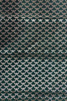 Bottle green semi kataan silk banarasi saree with beautiful floral booti zari work 5