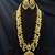 Antique Gold Temple Jewelry Set: Lakshmi Haram Necklace, Jhumka Earrings, Guttapusalu Pearls