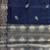 Navy blue semi kataan silk banarasi saree with beautiful floral booti zari work
