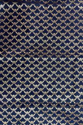 Navy blue semi kataan silk banarasi saree with beautiful floral booti zari work 5