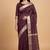 Chocolate brown cotton silk banarasi saree with zari booti work