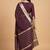 Chocolate brown cotton silk banarasi saree with zari booti work
