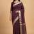Chocolate brown cotton silk banarasi saree with zari booti work