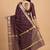 Coffee brown cotton silk banarasi saree with zari booti work