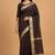 Coffee brown cotton silk banarasi saree with zari booti work