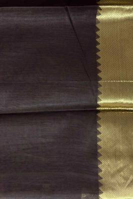 Coffee brown cotton silk banarasi saree with zari booti work 5