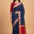 Blue cotton silk banarasi saree with zari booti work