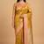 Mustard semi kataan silk banarasi saree with sona rupa floral zari work