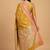 Mustard semi kataan silk banarasi saree with sona rupa floral zari work
