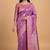 Pink semi kataan silk banarasi saree with sona rupa floral zari work