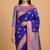 Royal blue semi kataan silk banarasi saree with sona rupa floral zari work