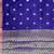 Royal blue semi kataan silk banarasi saree with sona rupa floral zari work