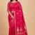 Fusia red semi kataan silk banarasi saree with floral zari work
