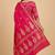 Fusia red semi kataan silk banarasi saree with floral zari work