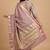 Rose gold semi kataan silk banarasi saree with sonarupa zari booti work