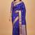 Royal blue semi kataan silk banarasi saree with sonarupa zari booti work