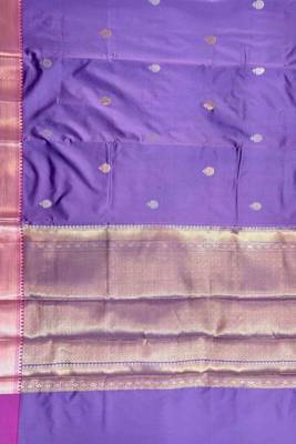 Lavender semi kataan silk banarasi saree with sonarupa zari booti work 4