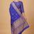 Royal blue semi kataan silk banarasi saree with silver zari booti work