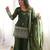 Women s mehandi embroidered kurta with bell bottom pant & dupatta set