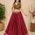 maroon fancy plain lehenga with kutch work blouse for navratri - full stitched free size