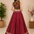 maroon fancy plain lehenga with kutch work blouse for navratri - full stitched free size