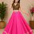 pink fancy plain lehenga with kutch work blouse for navratri - full stitched free size