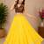 yellow fancy plain lehenga with kutch work blouse for navratri - full stitched free size