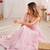 Baby pink elegant georgette zari & real mirror work anarkali set