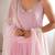 Baby pink elegant georgette zari & real mirror work anarkali set