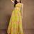 Light green digital printed georgette party wear gown