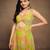 Light green digital printed georgette party wear gown