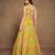 Light green digital printed georgette party wear gown