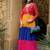 Multicolor bandhani printed navratri anarkali dress