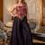 Black designer embroidered bangalori silk top with pure butti flairy palazzo set