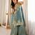Women's heavy fendy silk embroidered kurta sharara set with belt style dupatta ready to wear